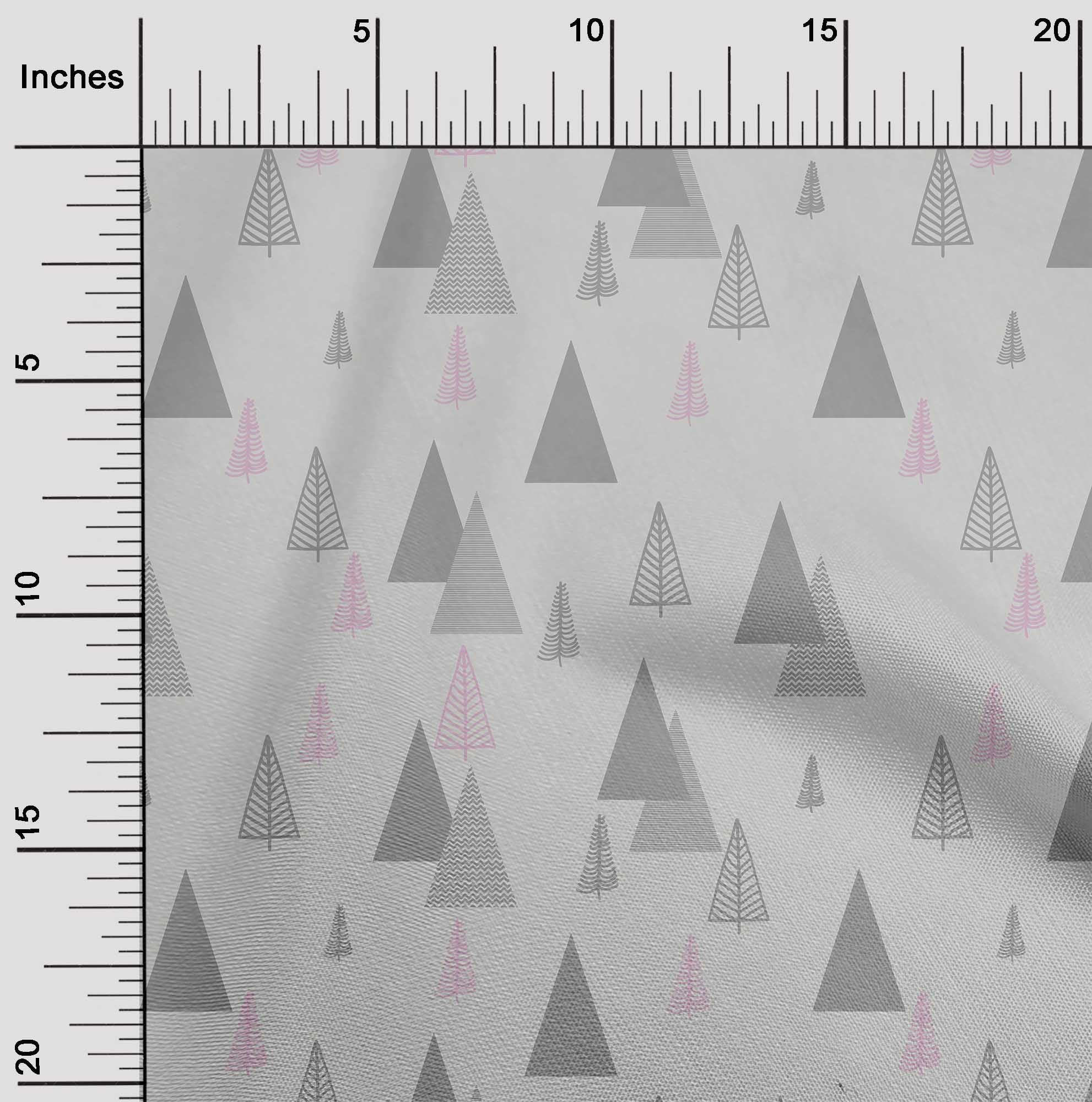 oneOone Viscose Chiffon Light Gray Fabric Christmas Tree Dress Material Fabric Print Fabric By The Yard 42 Inch Wide