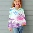 thumbnail image 4 of Cethrio Long Sleeve Tops for Girls, Tie Dye Casual Crew Neck Pullover Kids Clothes Multicolor Size 4-5 T, 4 of 6