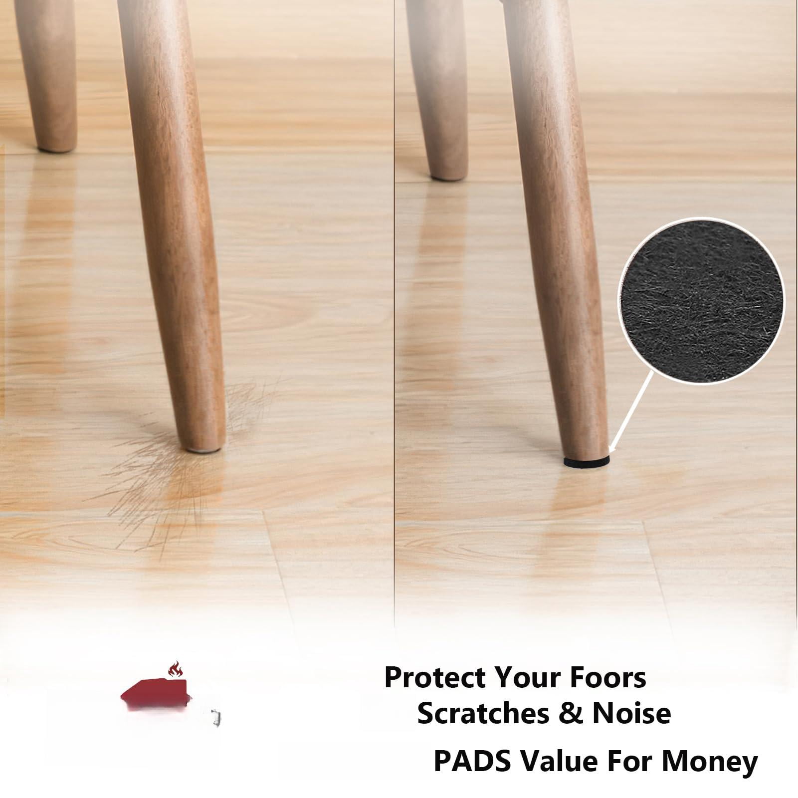 Felt Furniture Pads For Hardwood Floors -24 2.5" Chair  Floor Protectors Black