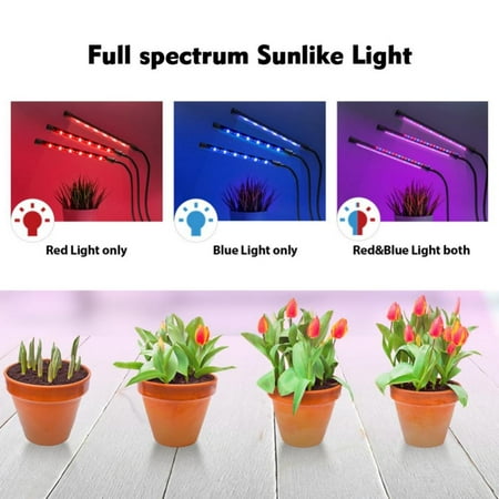 

Plant Growth Light 3 Timings 5 Dimmable Levels Plant Growth Light For Indoor Plants With Red And Blue Spectrum Adjustable Gooseneck 4 8 12 Hour Timer 6 Switch Modes