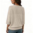 thumbnail image 5 of Breezora Women's Summer Casual Knit Tops 3/4 Sleeve Crew Neck Lightweight Ribbed Pullover Sweater For Weekend Outing, 5 of 7