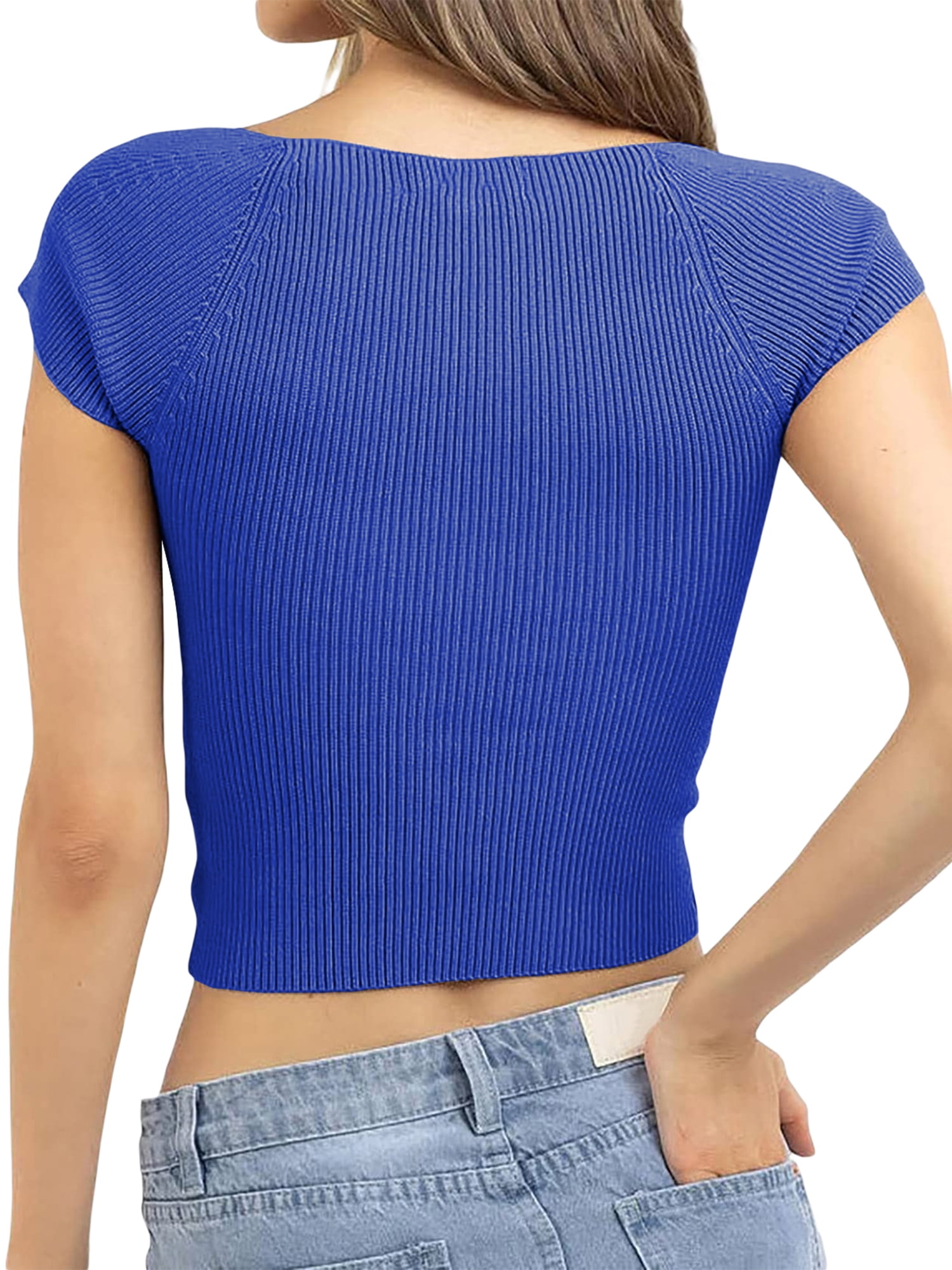 Baby Girl Solid Rib Knit Twist Knot Short-sleeve Tee
