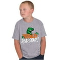 thumbnail image 4 of Cool Totally Roarsome Dinosaur Pun Crewneck T Shirts Boy Girl Teen Brisco Brands S, 4 of 6