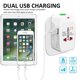 thumbnail image 1 of Adaptador de viaje universal mundial con convertidor USB para enchufe de pared., 1 of 8