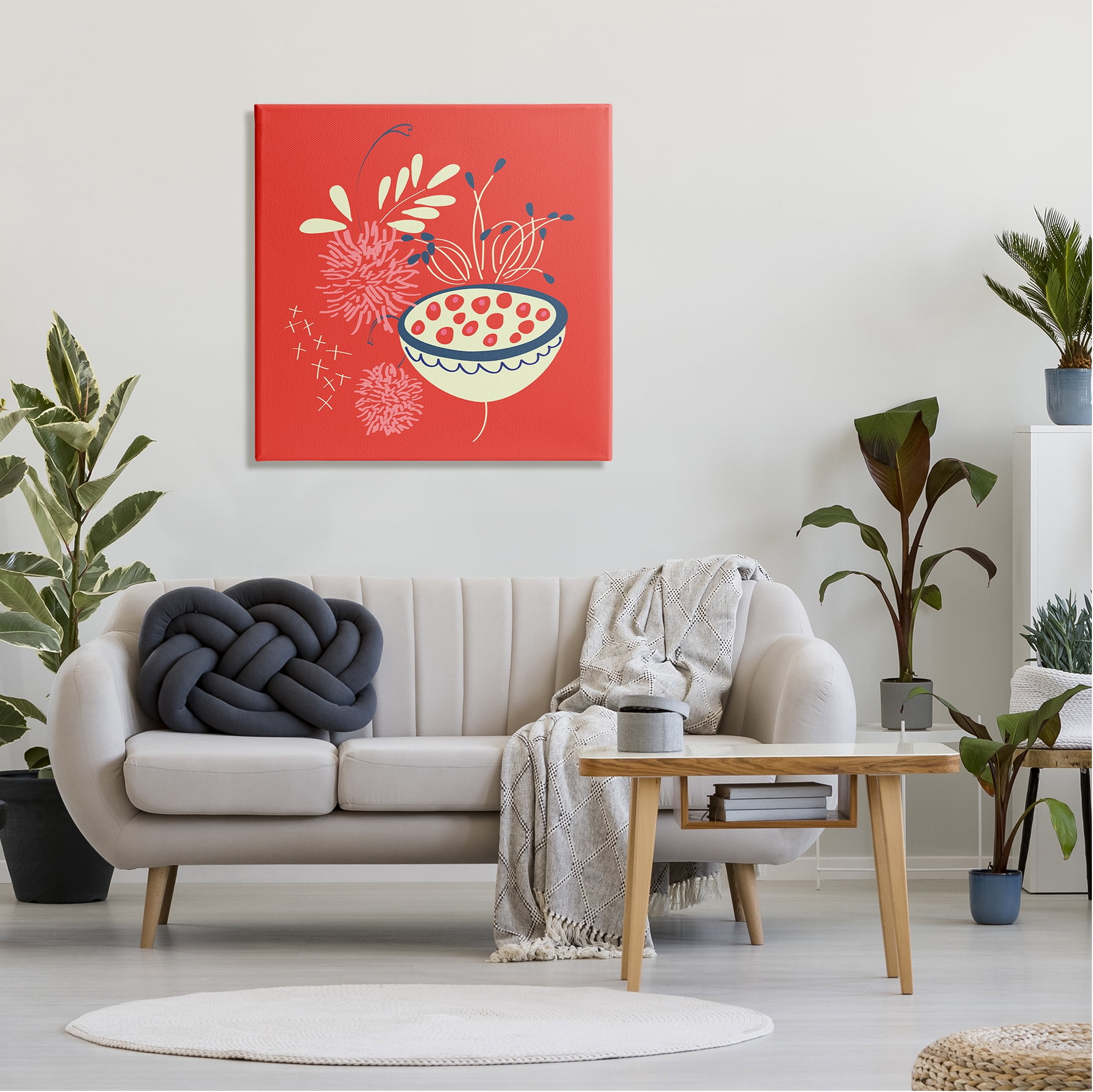Stupell Industries Red Botanical Seeds Botanical & Floral Painting Gallery Wrapped Canvas Art Print Wall Art, 30 x 30