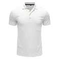 thumbnail image 3 of Sngxgn Men's Short Sleeve Cotton Stretch Polo Shirt(White,L), 3 of 5