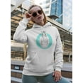thumbnail image 2 of Retro Hipster Tiger Blue. Hoodie Women - Women Hoodie, White, Medium, 2 of 4