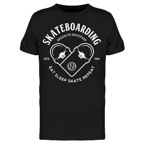 Skateboarding Heart Usa T-Shirt Men -Image by Shutterstock, Male 5X-Large