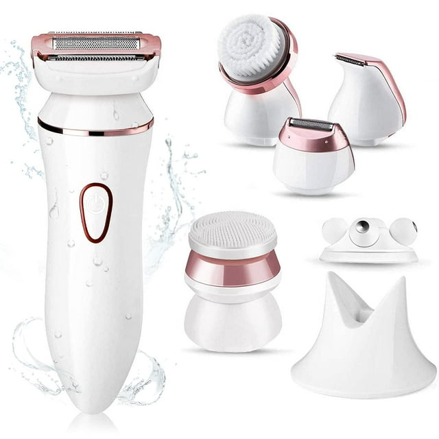 Maquinillas de afeitar eléctricas para mujer 6 en 1, afeitadora sin dolor para depilación corporal, recortadora de bikini para piernas, axilas y zona de bikini, impermeable, recargable, inalámbrica, h Namotu CZMR-ST166
