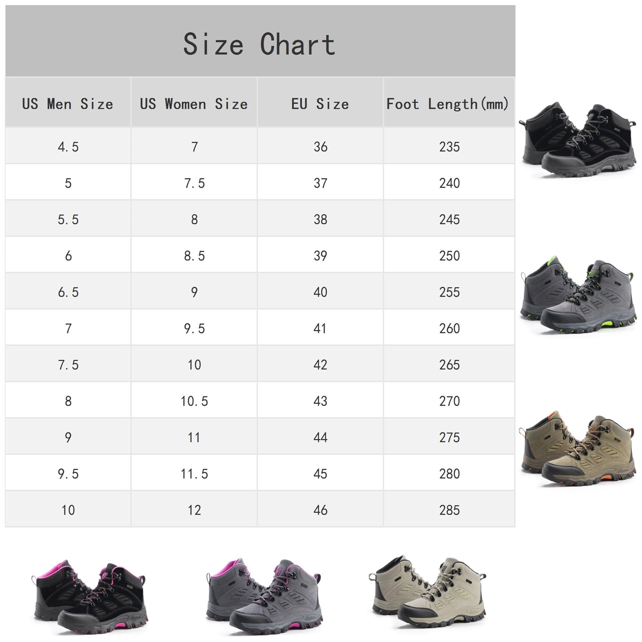 YOURDIARY Womens Mens Waterproof Anti-Slip Hiking Boots Outdoor Trekking Camping Trail Hiking Shoes