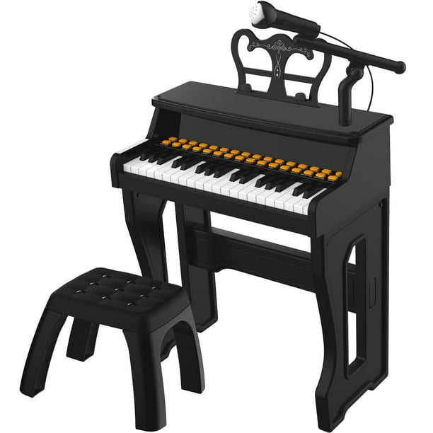 Teclado y piano Dollox para niños de 37 teclas con taburete y micrófono a partir de 3 años