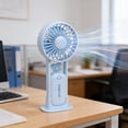 thumbnail image 6 of Lightweight Transparent Fan, Battery Powered Handheld Fan, 3 Speed Quiet Pocket Ventilator, 500mAh Rechargeable Device for Makeup and Women, 6 of 6
