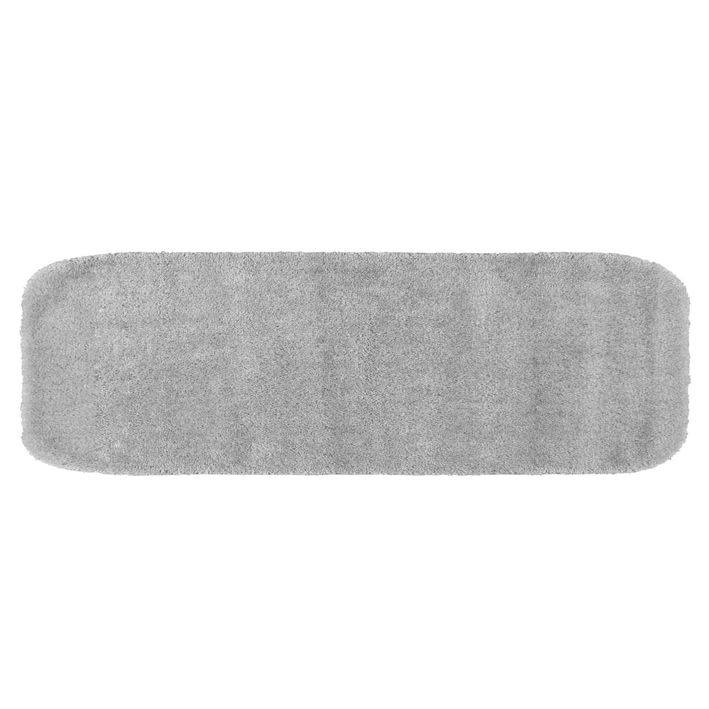 Traditional Soft and Plush Nylon Washable Bath Runner Platinum Gray, 22