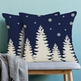 thumbnail image 2 of Christmas Pillow Covers 16x16 Inch Set of 2 Navy Blue White Christmas Tree Snowflakes Decor Throw Pillows Winter Xmas Holiday Outdoor Cushion Cases for Couch Bed Decorations, 2 of 6