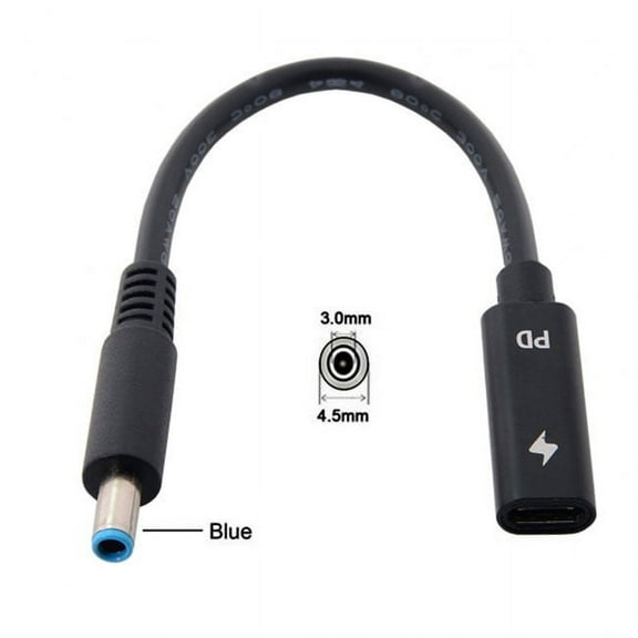 FVH Type C USB-C Female Input to DC 4.5*3.0mm Power PD Charge Cable fit for Laptop 18-20V