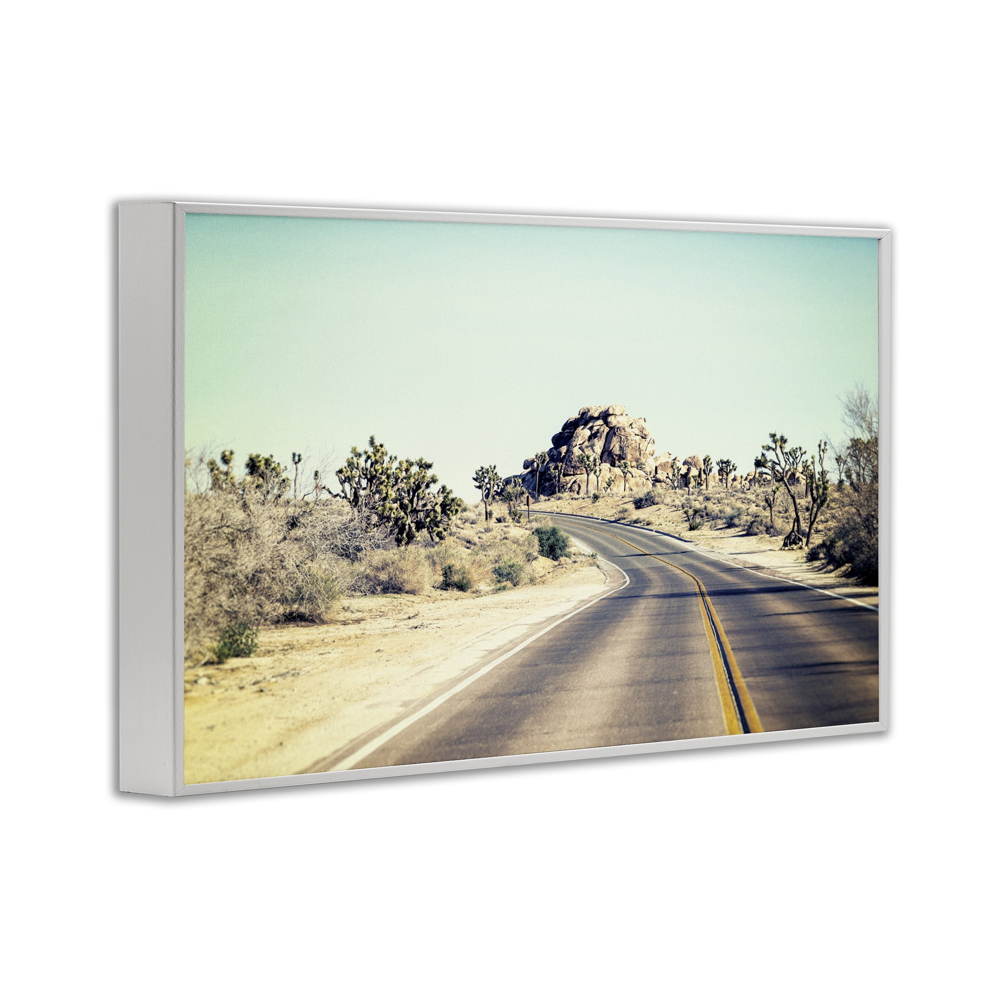 Road Trip Joshua Tree Park White Framed Giclee Art, design by Joseph S Giacalone