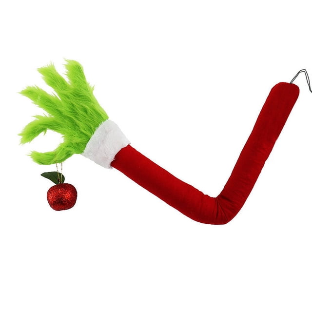 Nuevo producto Navidad Greenwich Arm decoración del árbol de Navidad pelo verde monstruo hada mano guirnalda 28*28*5 cm