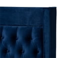 thumbnail image 3 of Baxton Studio Lit Plateforme Très Grand en Velours Capitonné Valery Bleu Marine, 3 of 9
