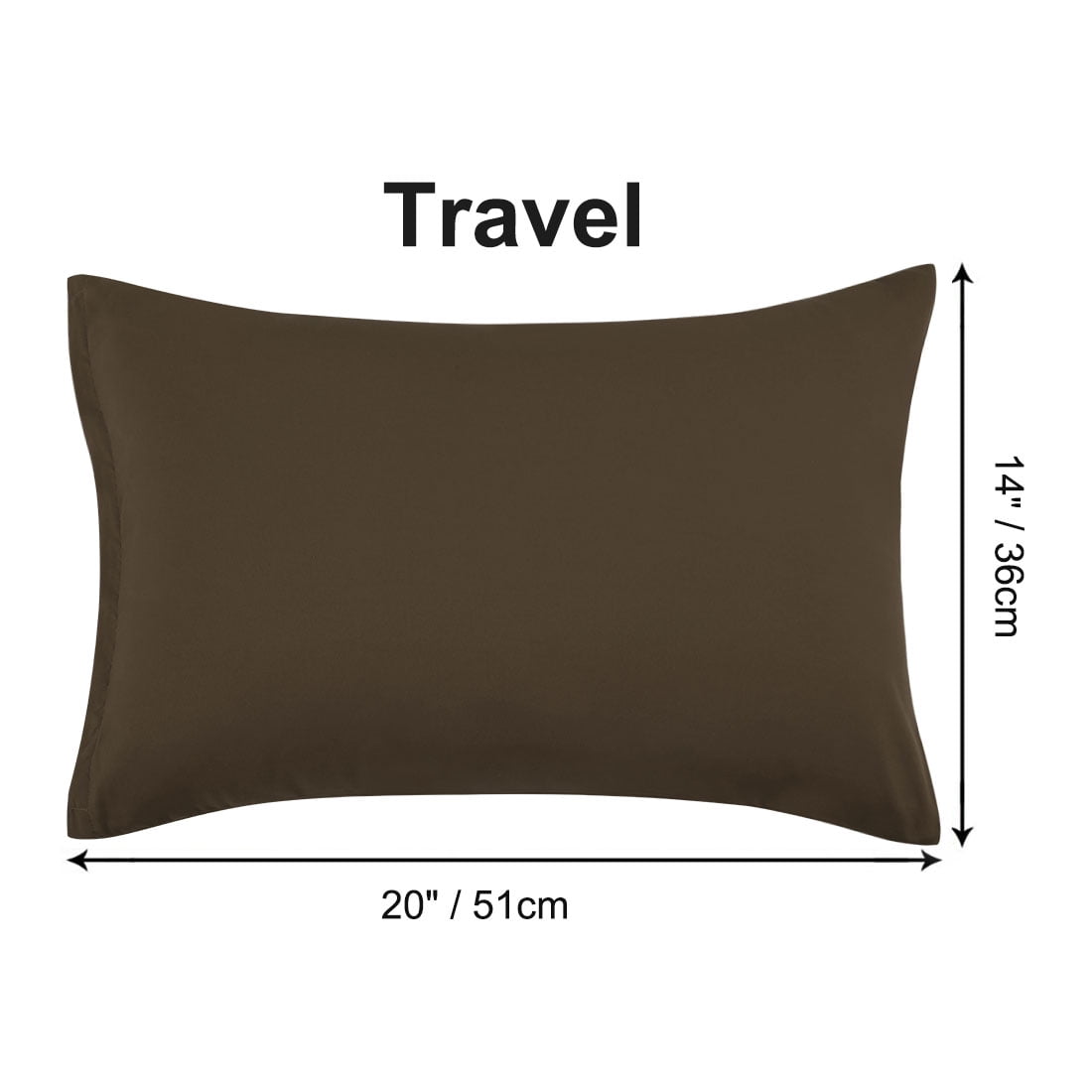 Unique Bargains 4-Piece Soft Microfiber Pillowcases Brown Travel(14"X20")