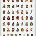 thumbnail image 4 of 35pcs-50pcs Cartoon Pirate Stickers Adventure Skeleton Stickers Nautical PVC Stickers for Laptops Suitcases Notebooks, 4 of 9