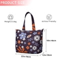 thumbnail image 4 of Darkpurple Daisy Flower Orange Petals Pattern Travel Tote Bags for Women Carry On,Large Weekender Bags for Women Travel,Multi Functional Duffle Bag for Work,Shopping,Sports, 4 of 5