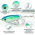 thumbnail image 5 of TRUSCEND Popobait Fishing Lures with BKK Hooks, Easy Catch: Instant Startup, Longer Cast, Balanced Spray/Sound/Swim, Topwater Plopper Bait for Bass, Walleye, Catfish, Pike, Great for Family Fishing, 5 of 9