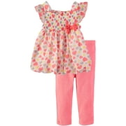 Bon Bebe Girls 12-24 Months Chiffon Heart Bubble Legging Set (Coral 24 Months)