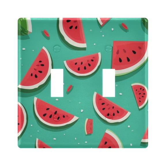 Dailycode Light Switch Plate Covers 2 Gang Wall Plate Plastics Outlet Covers for Kitchen Home Office Decor Various Watermelon