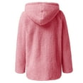 thumbnail image 5 of Hontri Women's Fleece Jackets & Coats, Fashion Women Casual Hooded Plush Warm Jackets Zipper Cardigan Tops Coat Hot Pink Xl, 5 of 9