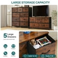 thumbnail image 6 of Nextay 5-Drawer Fabric Dresser TV Stand for 45" TV, Storage Dresser Closet with Steel Frame & Wooden Top for Living Room, Dressing Room, Entryway, Brown, 6 of 7