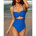 thumbnail image 2 of Charmo Womens Scalloped One Piece Bathing Suit Cutout Swimsuit Monokini, 2 of 7
