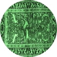 thumbnail image 1 of Ahgly Company Indoor Round Animal Emerald Green Traditional Area Rugs, 3' Round, 1 of 4