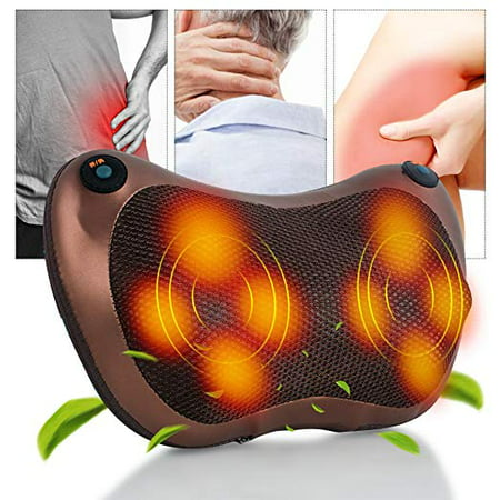 Electric Massage Pillow Massager Lumbar Body Head Neck Shoulder Back Shiatsu Kneading Cushion Heat Home Car (12 (Best Electric Back Massager)