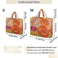 thumbnail image 2 of FORMRS Womens Corduroy Tote Bag Crossbody Shoulder Handbag with Pocket, Orange Abstract Floral, 2 of 7