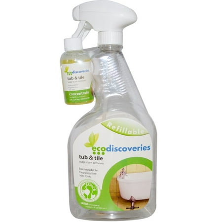EcoDiscoveries, Tub & Tile, Soap Scum Remover, 2 fl oz (60 ml) Concentrate w/ 1 Spray Bottle(pack of (Best Tub Cleaner For Soap Scum)
