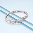 thumbnail image 4 of Pulseras de plata para mujer, delicadas pulseras de hojas de cristal, pulseras de boda para novias, regalo de joyería hecho a mano simple, 4 of 5