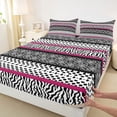 thumbnail image 3 of Manfei Dimgrey Abstract Ombre Queen Sheet Sets for Adult, Retro Tribal Damask Flat Sheet, Simple Fashion Style Queen Fitted Sheet, Ultra Soft Bedroom Decor, 4pcs, 3 of 7
