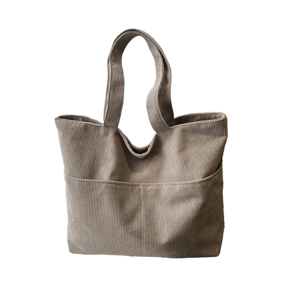 Bolso de hombro de pana, bolso tote de gran capacidad, bolso casual tipo H para mujer, bolso de uso diario para el trabajo, la escuela y los viajes.