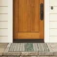 thumbnail image 4 of SAFAVIEH Courtyard Galen Striped Indoor/Outdoor Area Rug, Dark Green/Beige, 6'7" x 6'7" Square, 4 of 11