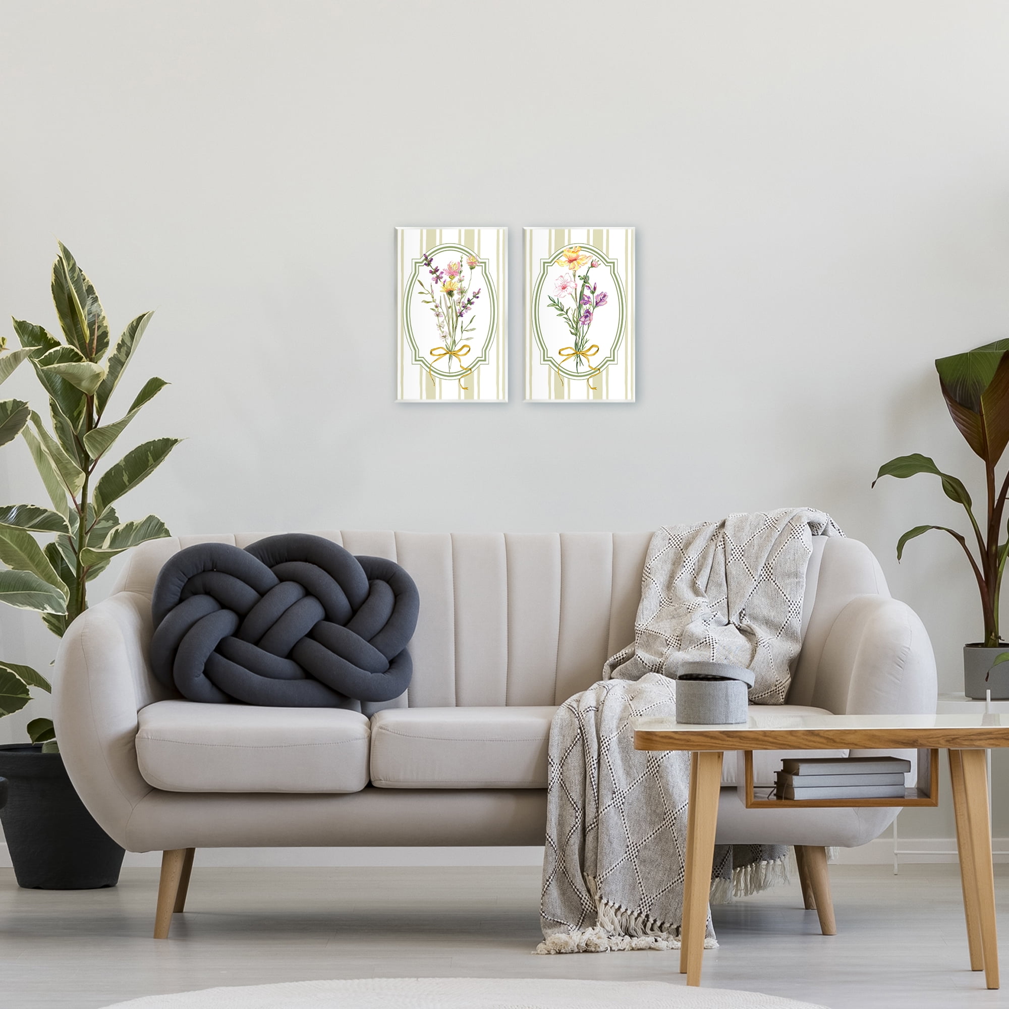 Wildflower Bundles Classic Stripes 2 Piece Wall Plaque Art Set, design by Adonna Ebrahimi