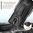 thumbnail image 4 of AT&T Calypso 2 (U319AA) / Cricket Debut 4G LTE Case with Tempered Glass Screen Protector (Full Coverage), Nagebee Belt Clip Holster with Built-in Kickstand, Shockproof Armor Rugged Case (Black), 4 of 6