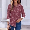 thumbnail image 3 of Xuyuer Button Down Shirts for Women Dressy Floral Printed Long Sleeve Blouse Business Casual Work Tops, 3 of 6