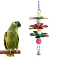 thumbnail image 3 of Flmtop Wooden Pet Bird Parrot Parakeet Flower Bead Bell String Hanging Cage Decor Toy Multicolor, 3 of 7