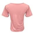 thumbnail image 4 of Womens Tops Soft Workout Slim Casual Short Sleeved V Neck Crop Top Polyester & Spandex Lightweight Breathable Perfect for Daily Life & Sports Package Size: 25X25X2Cm L Shirts for Women, 4 of 5
