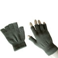 thumbnail image 2 of Clearance! Fdelink Men's and Women's Winter Warm Solid Color Knitted Half-Finger Gloves Finger Sleeve (Grey), 2 of 3