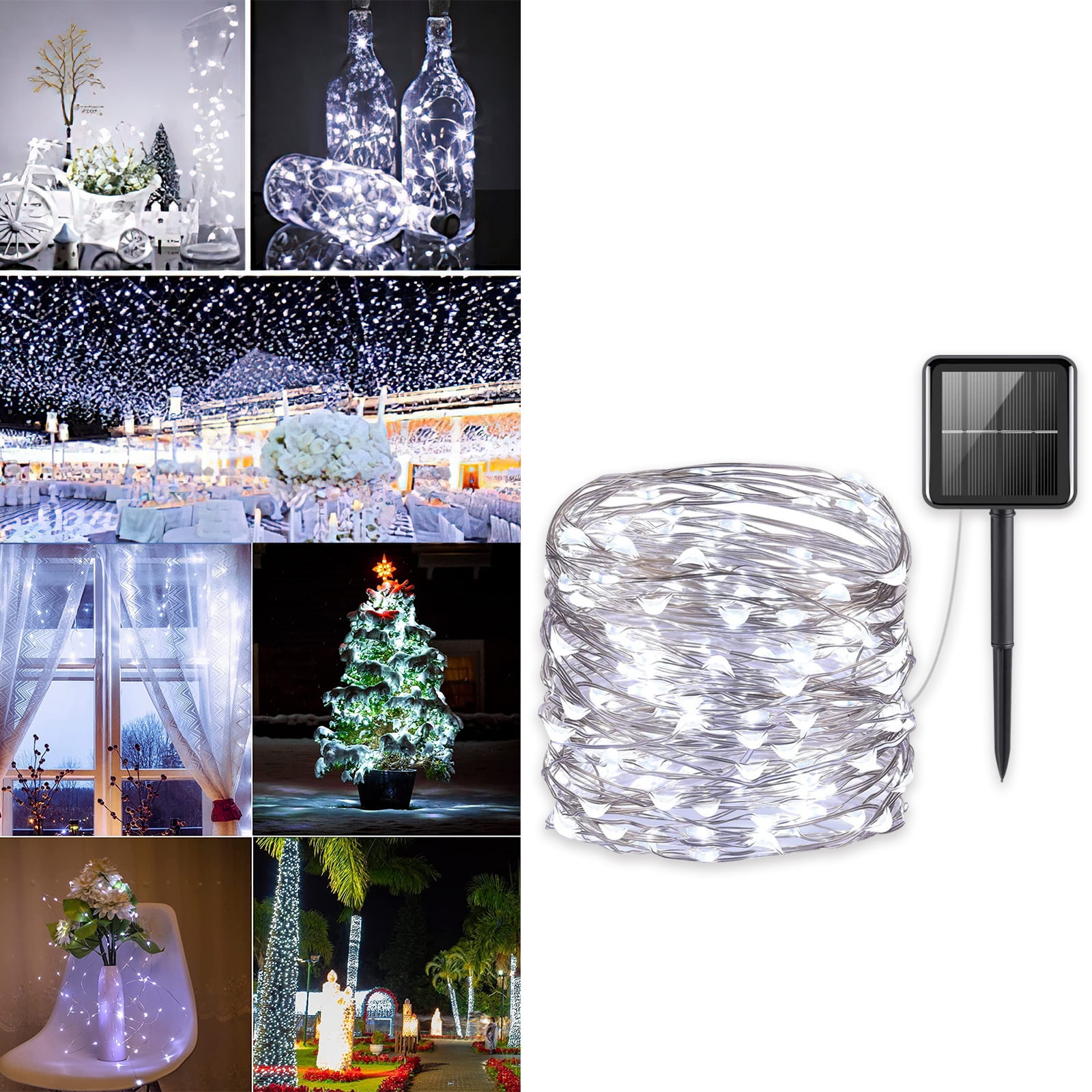 Outdoor Solar Powered Fairy Lights, 33 FT 100 LED Copper Wire Solar