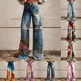 thumbnail image 2 of Ladies' Printed Fashionable Casual Button Pocket Wide Leg Pants, 2 of 3