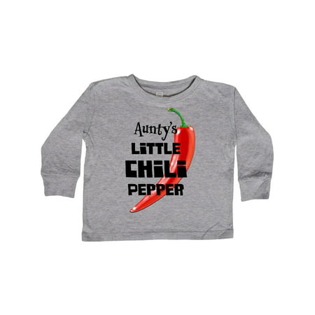 

Inktastic Aunty s Little Chili Pepper Gift Toddler Boy or Toddler Girl Long Sleeve T-Shirt