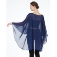 thumbnail image 4 of Poncho Cape pour Femmes en Chiffon Haut-Bas Écharpes Capes pour Robe de Soirée Mariage Fête, 4 of 4