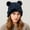 Black, variant on Women's Fuzzy Bear Ears Winter Hat, Adjustable Hooded Knit Cap, a Stylish Accessory for Christmas and Cold Weather